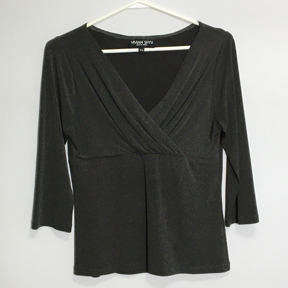 Vintage Y2K VIVIAN SHYU Faux Wrap Top empire waist